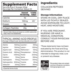 Grass Fed Pasture Raised Collagen Peptides - Unflavored